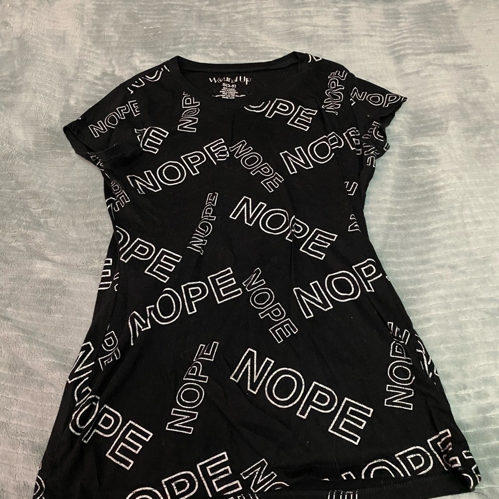 Black “nope” shirt